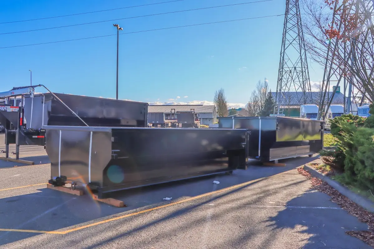 Roll-off dumpster ready for waste disposal at job site for 12 Yard Dumpster Rental in Terrell